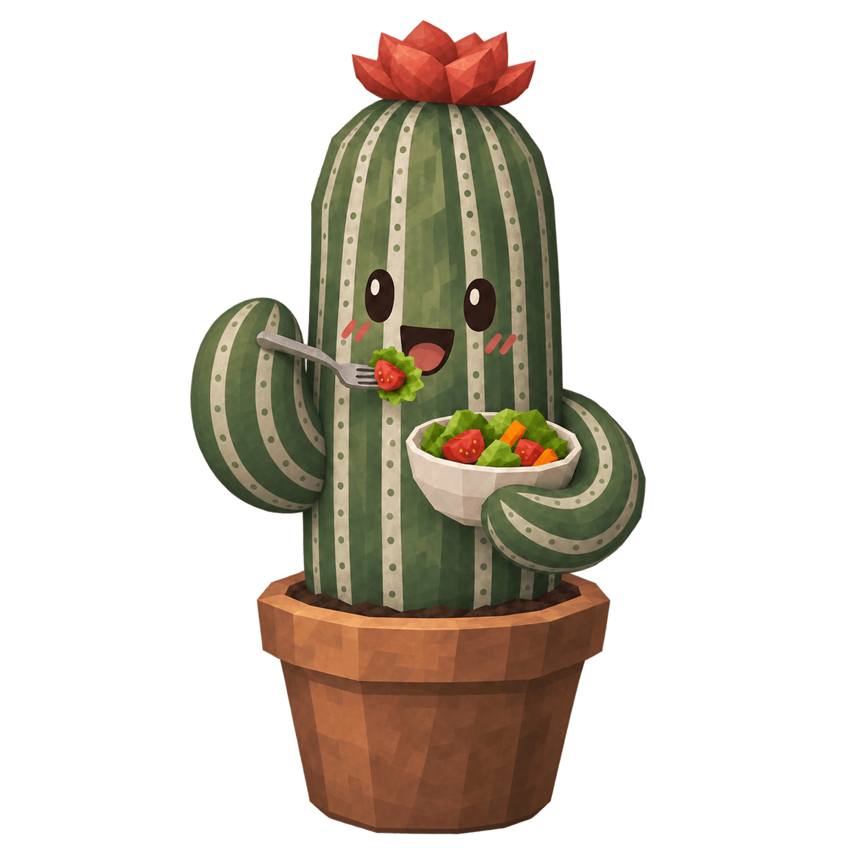 A cactus having a meal.