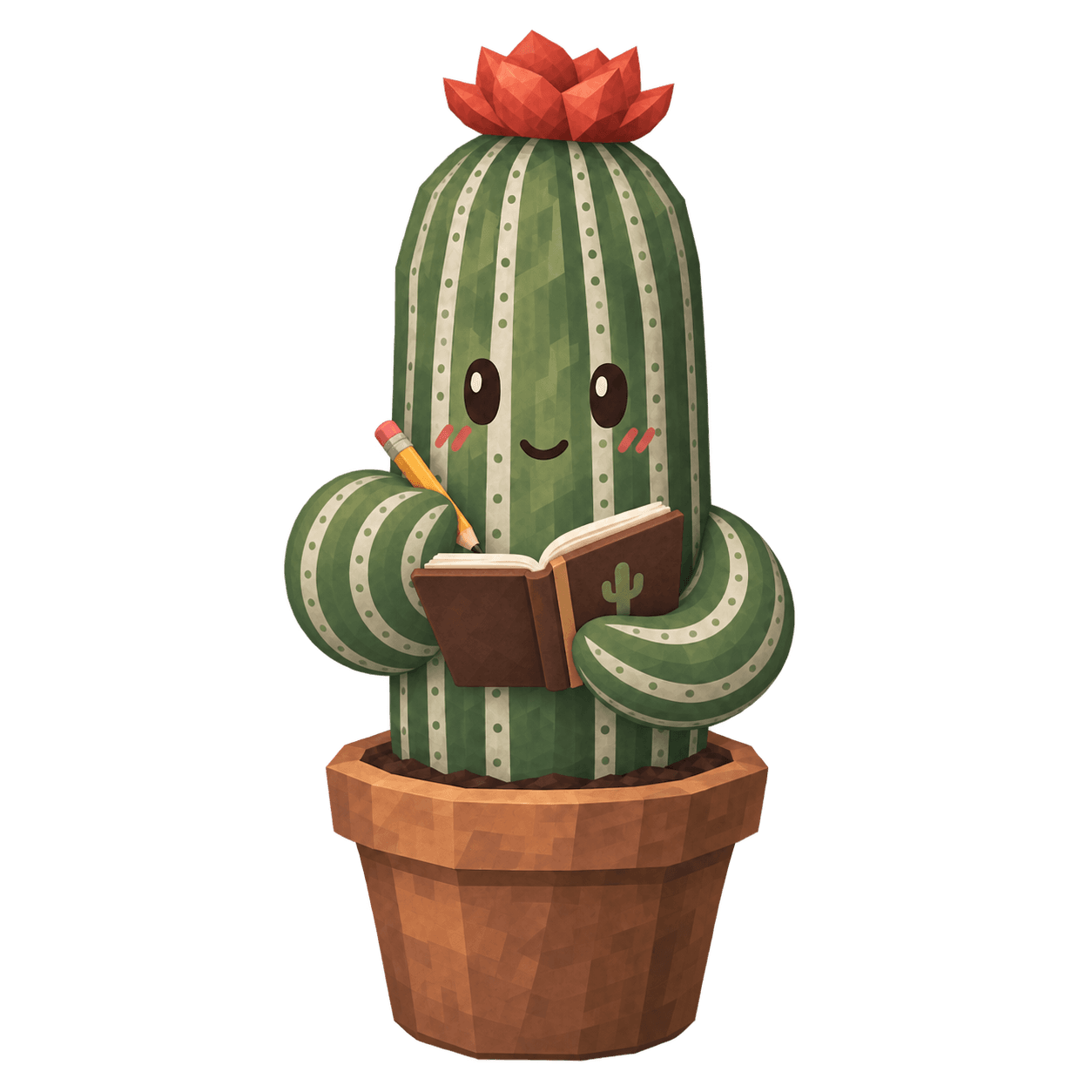 A cactus writing in its journal.